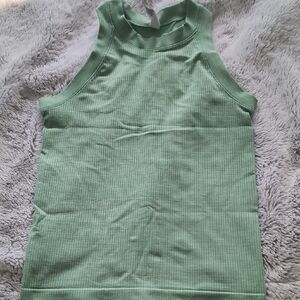 Athleta Light Green Ribbed Tank Top
